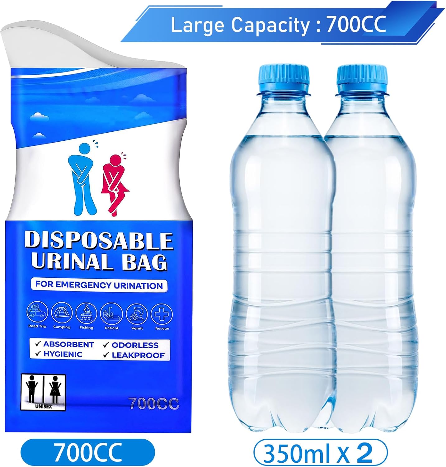 🚻 Pack of 4 Portable Disposable Urine Bag