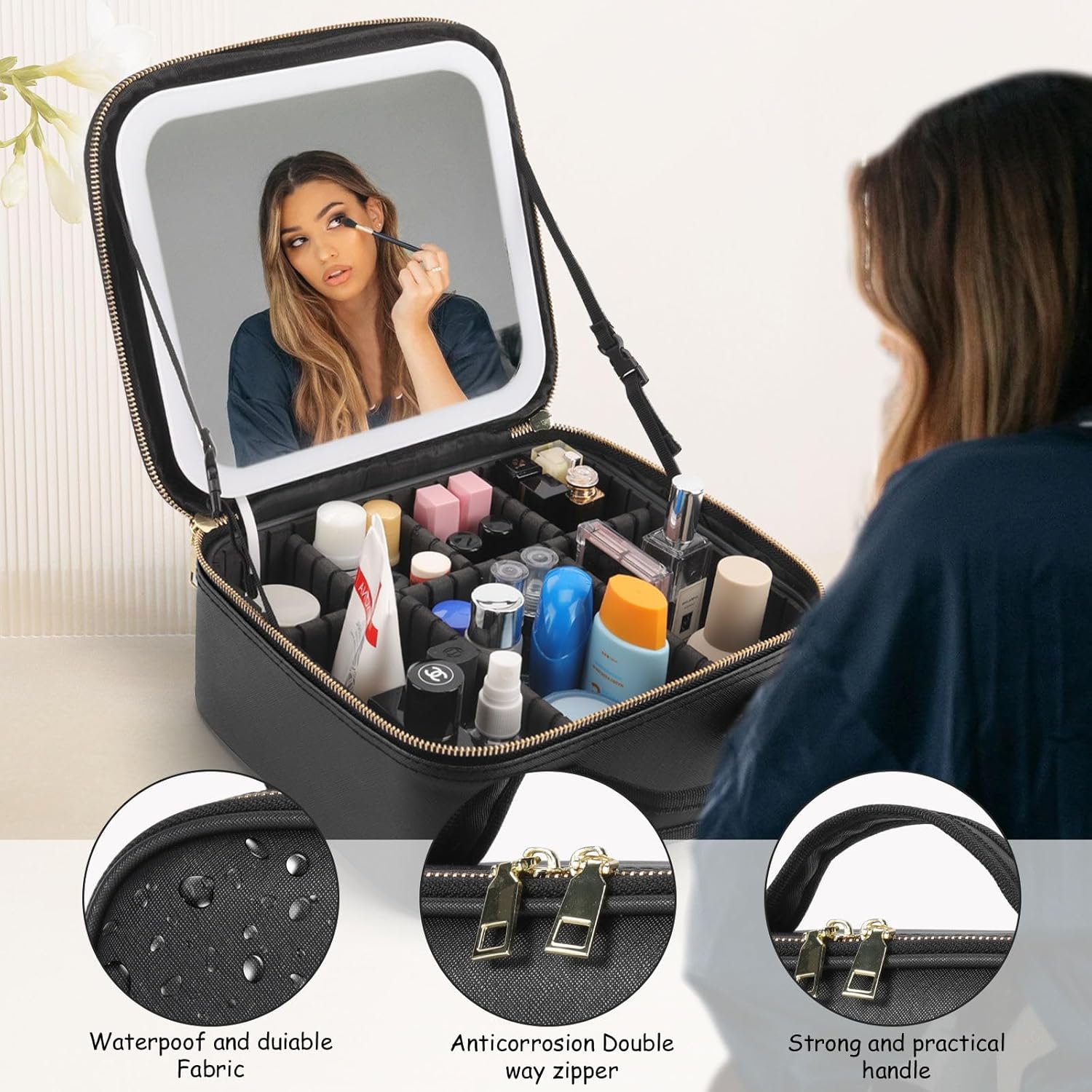 LED Makeup Bag with Mirror