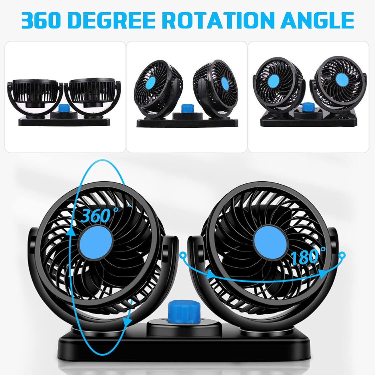 Double Headed Car Fan