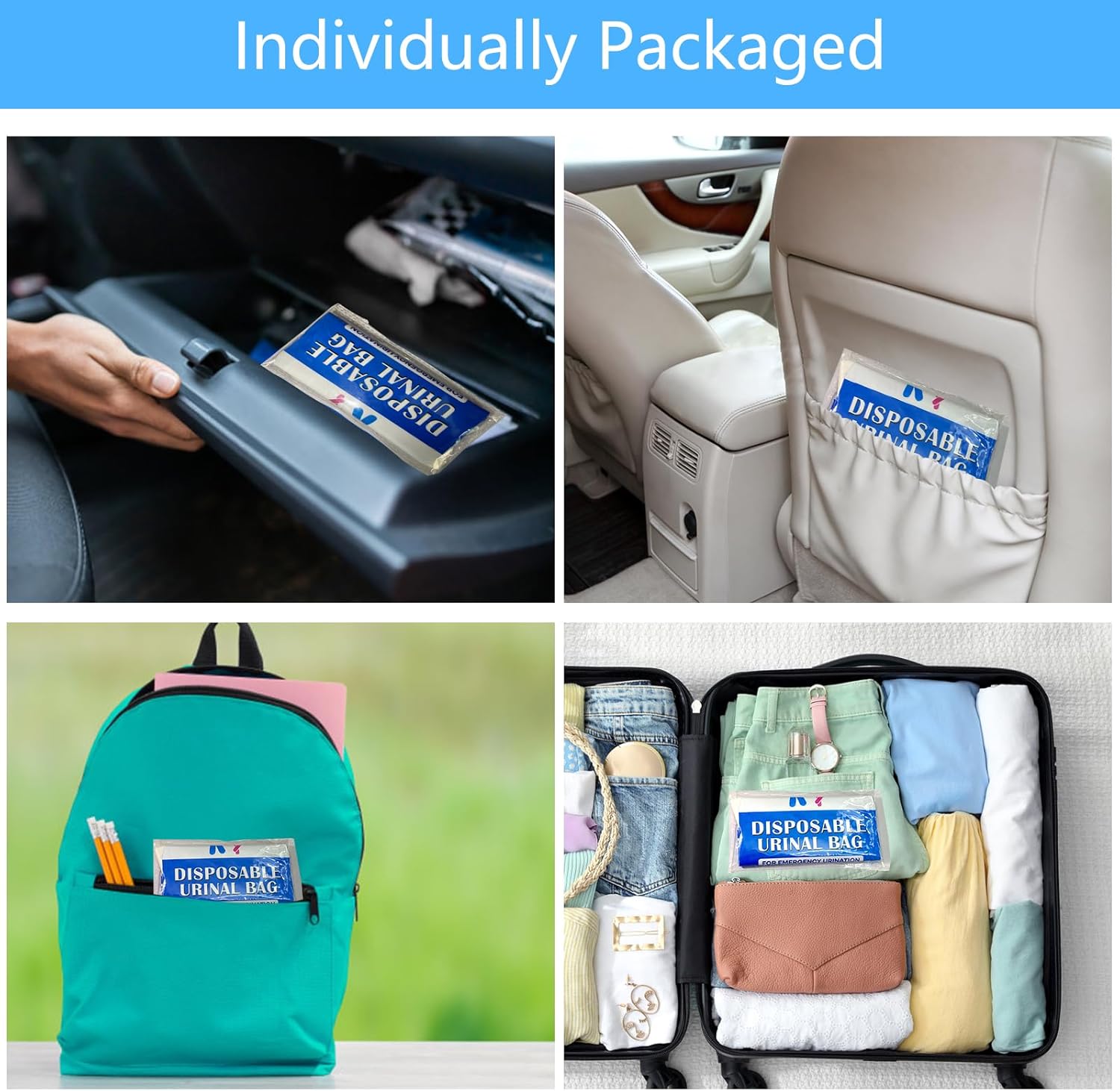 🚻 Pack of 4 Portable Disposable Urine Bag