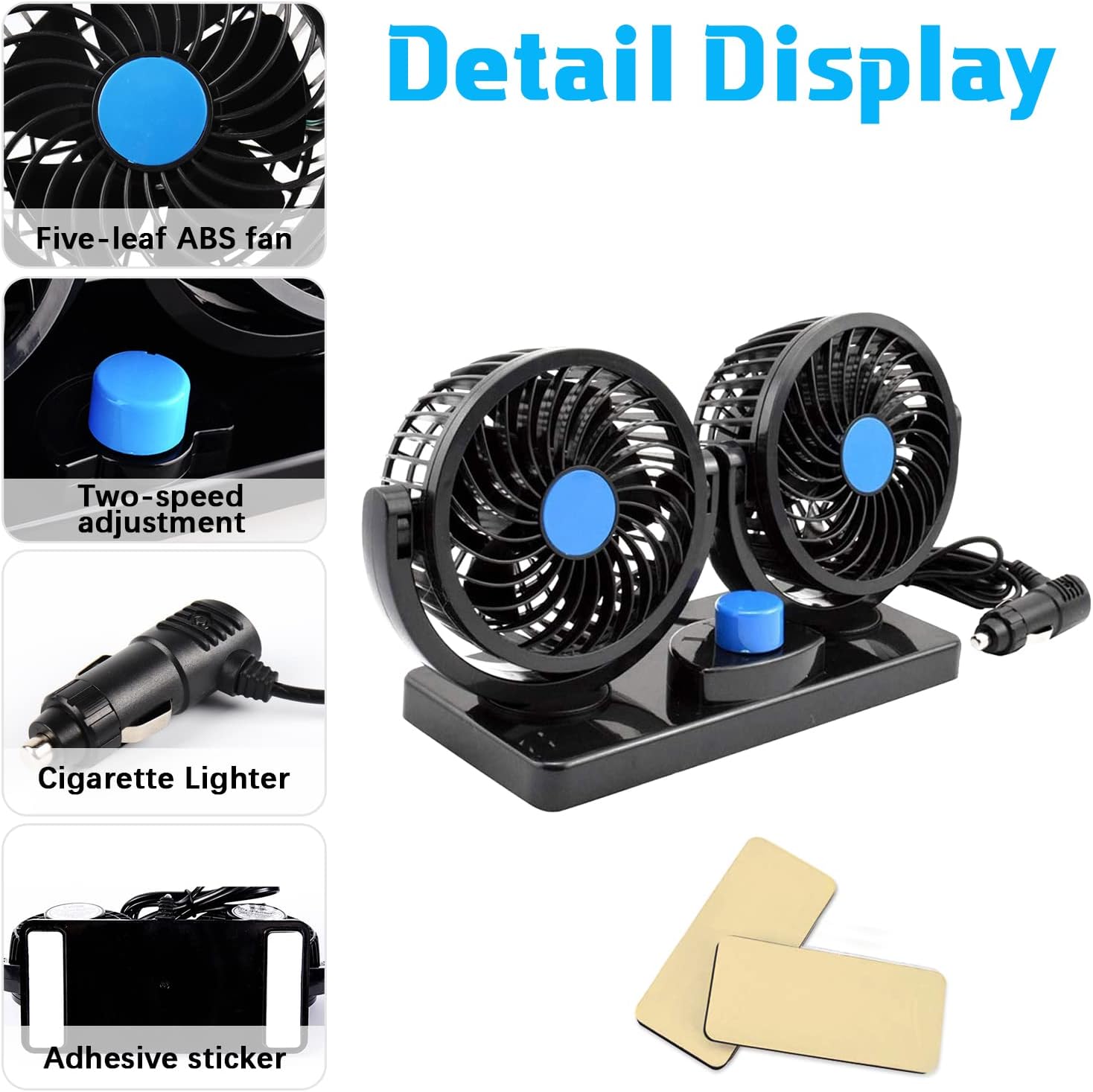 Double Headed Car Fan