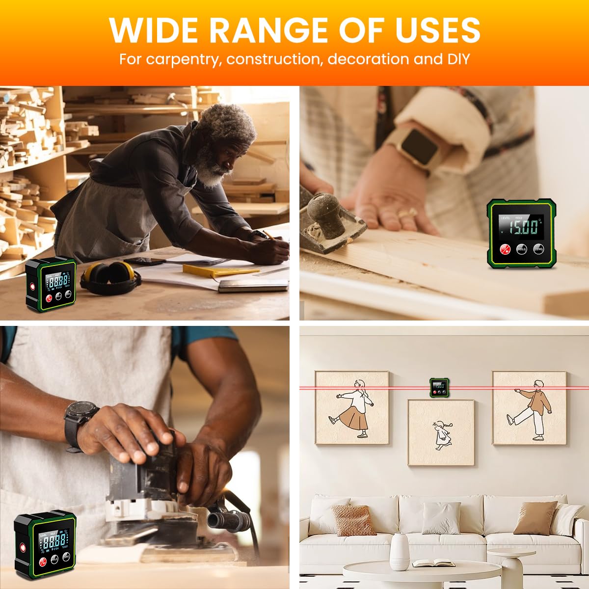 MAGNETIC DIGITAL ANGLE FINDER & LEVEL GAUGE