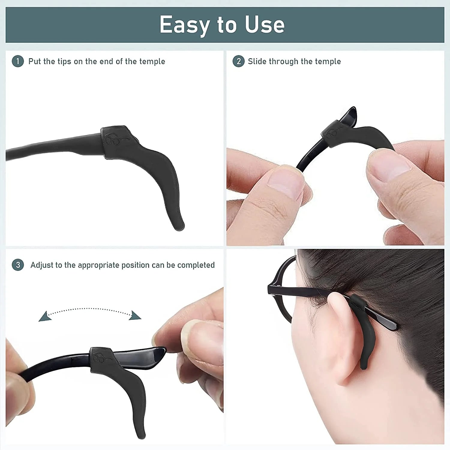👓2 Pairs of Anti-Slip Eyeglass Ear Hooks👓